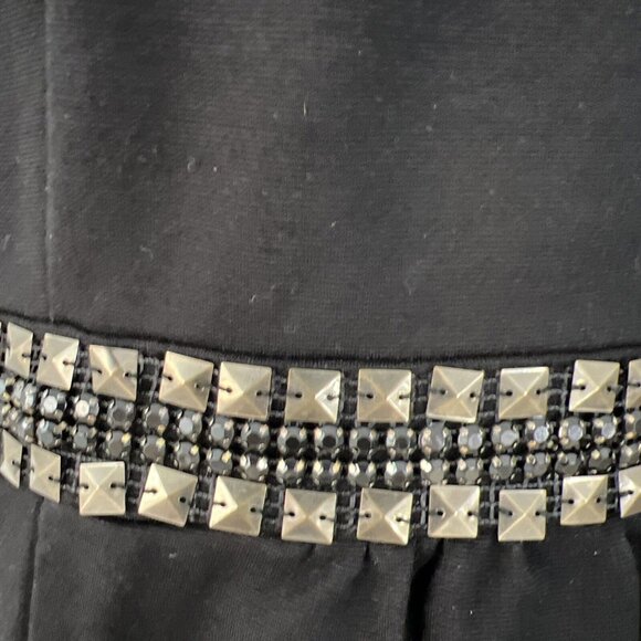 Design History Womans Blouse XXL Black Top Sleeveless Studded Embelished Stretch - Picture 8 of 16